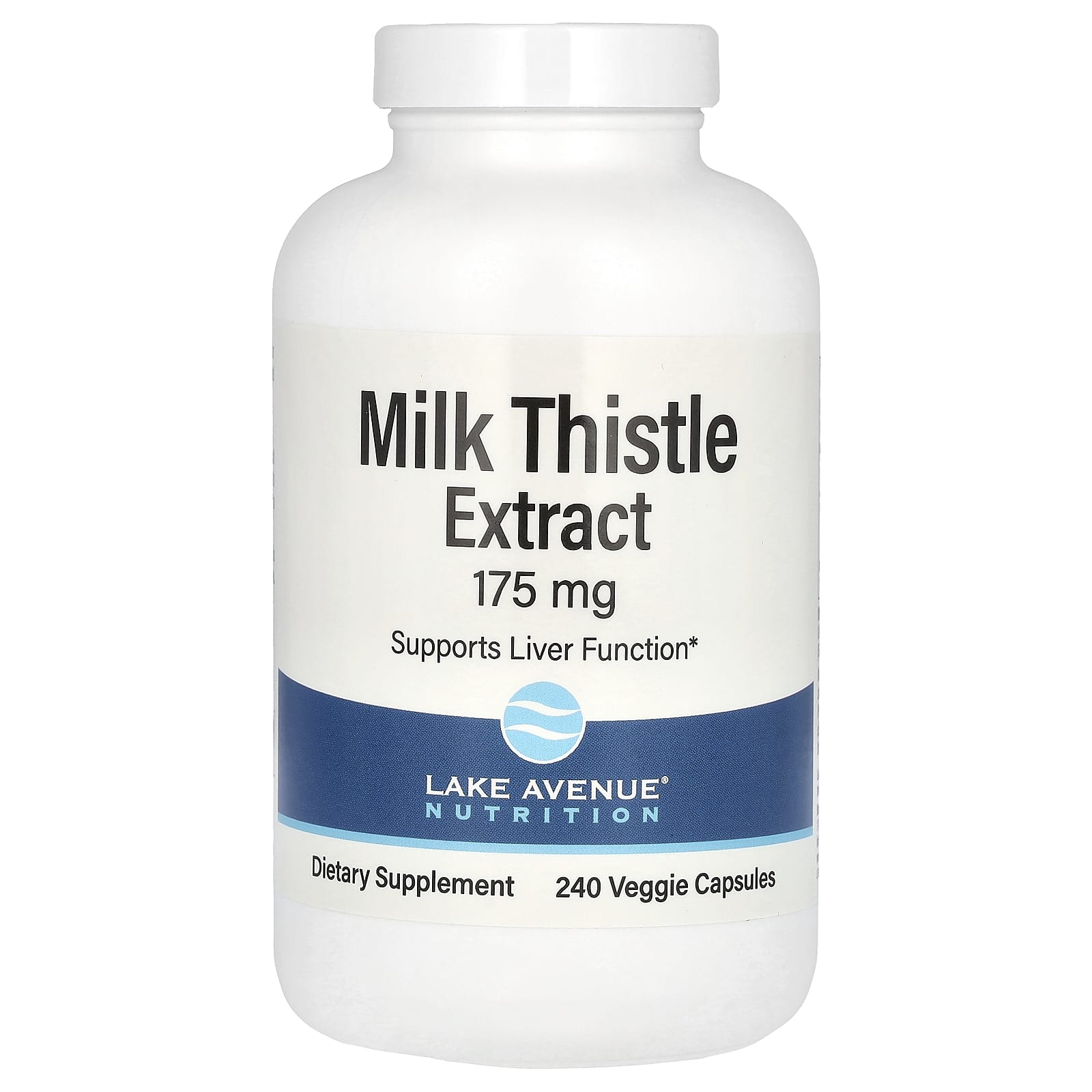 Lake Avenue Nutrition-Milk Thistle Extract-175 mg-240 Veggie Capsules