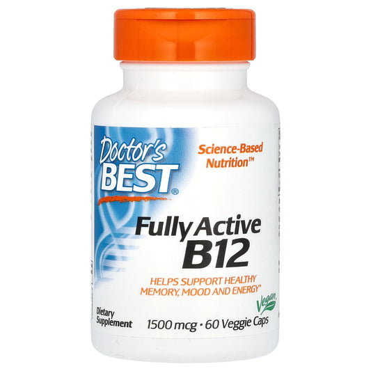 Doctor's Best-Fully Active B12-1,500 mcg-60 Veggie Caps