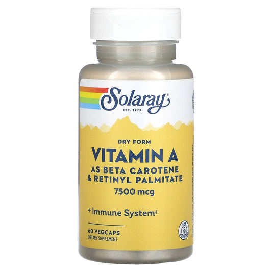 Solaray-Dry Form Vitamin A-7,500 mcg-60 VegCaps