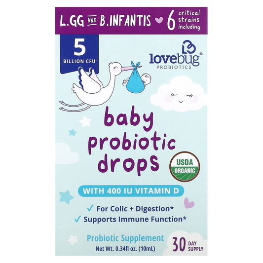 LoveBug Probiotics-Baby Probiotic Drops-5 Billion CFU-0.34 fl oz (10 ml)