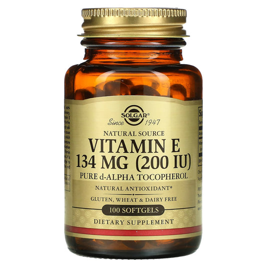 Solgar-Natural Source Vitamin E-134 mg (200 IU)-100 Softgels