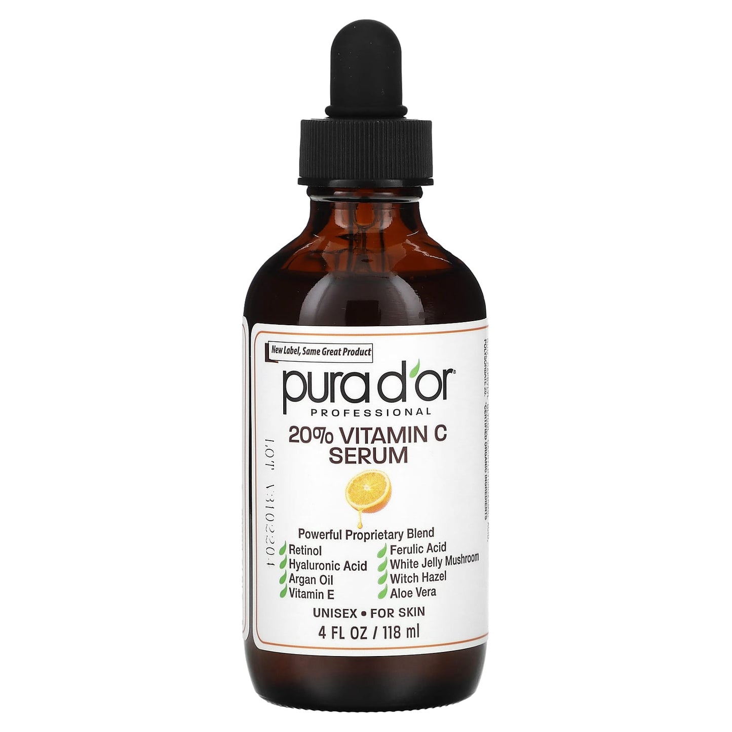 Pura D'or-20% Vitamin C Serum-4 fl oz (118 ml)