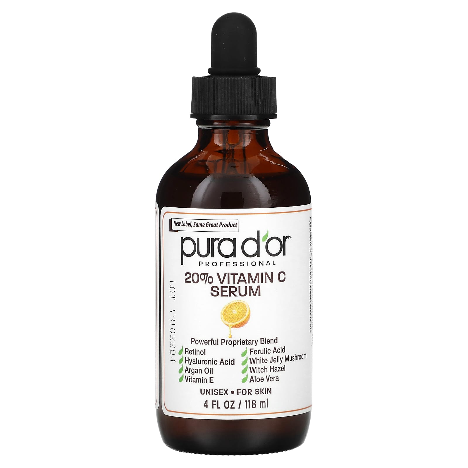 Pura D'or-20% Vitamin C Serum-4 fl oz (118 ml)