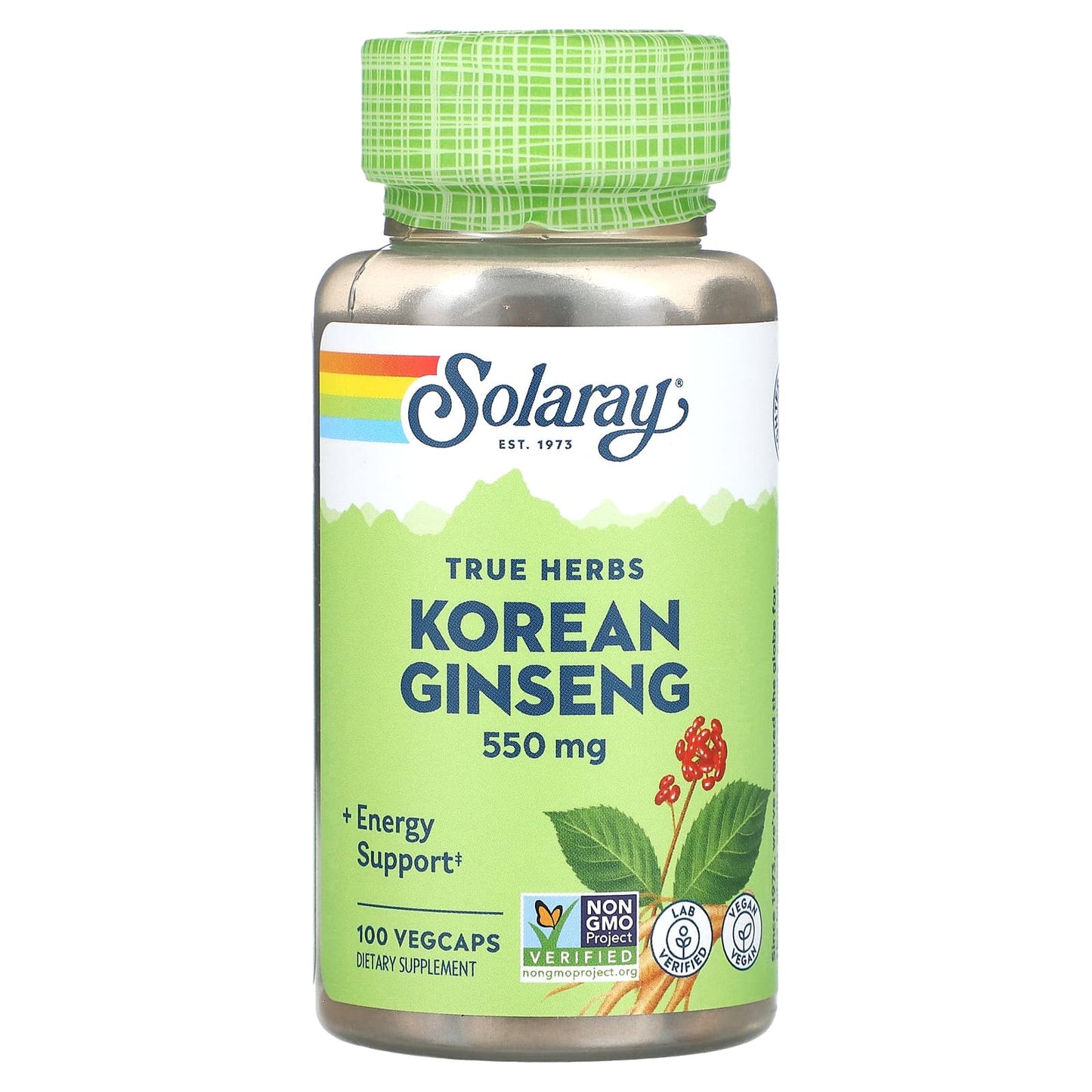 Solaray-True Herbs-Korean Ginseng-550 mg-100 VegCaps