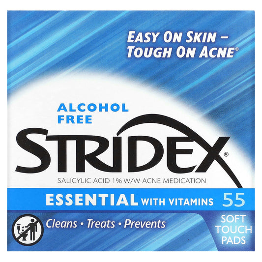 Stridex-Essential with Vitamins-Alcohol Free-55 Soft Touch Pads