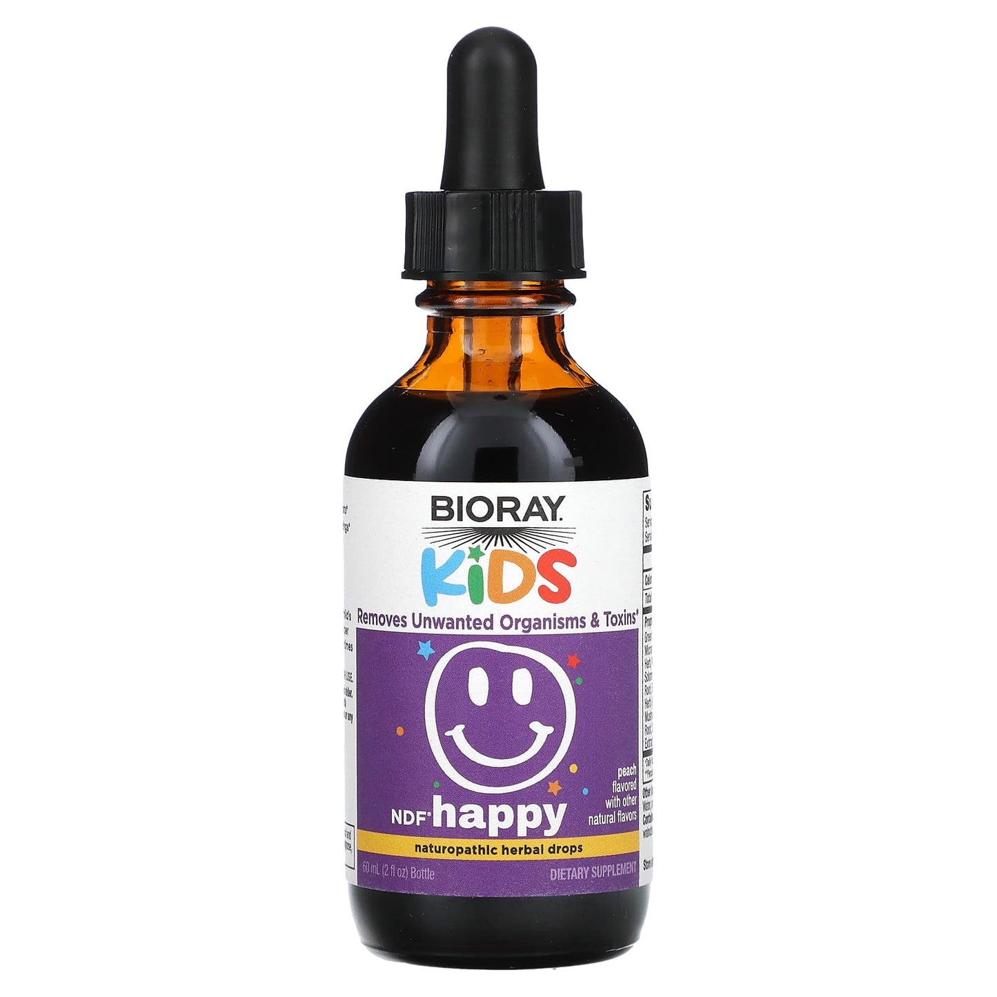 Bioray, Kids, NDF Happy, Peach, 2 fl oz (60 ml)