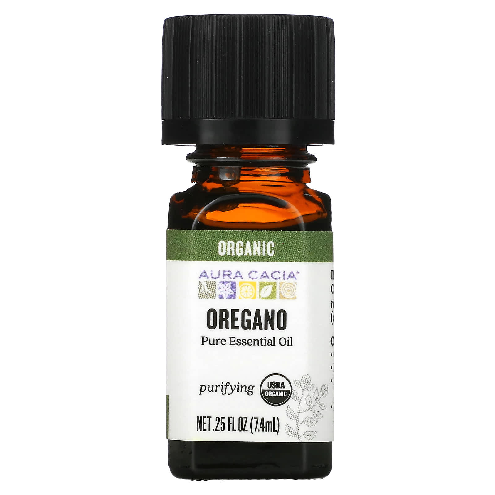 Aura Cacia-Pure Essential Oil-Organic Oregano-0.25 fl oz (7.4 ml)