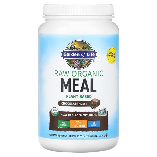 Garden of Life-RAW Organic Meal-Meal Replacement Shake-Chocolate-38.03 oz (1,078 g)