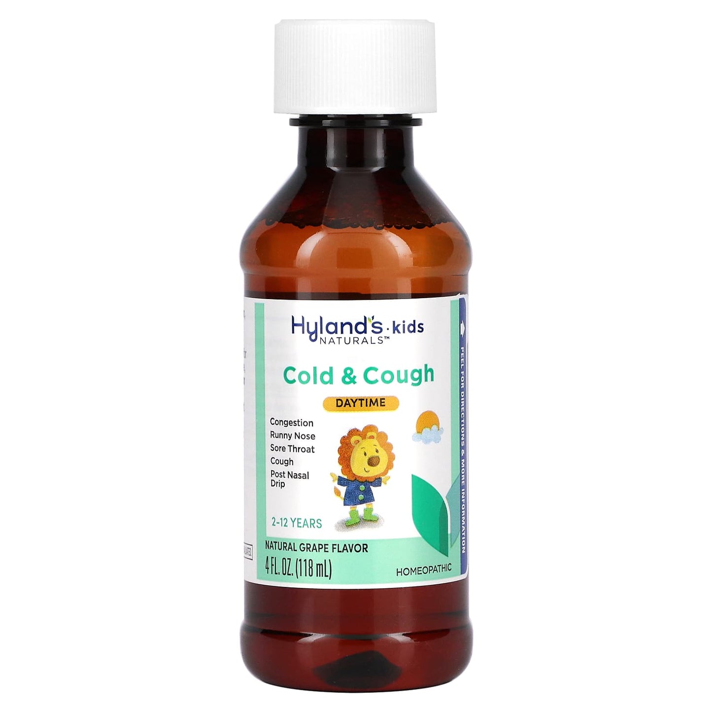 Hyland's Naturals, Kids, Cold & Cough, Daytime, Ages 2-12, Natural Grape, 4 fl oz (118 ml)