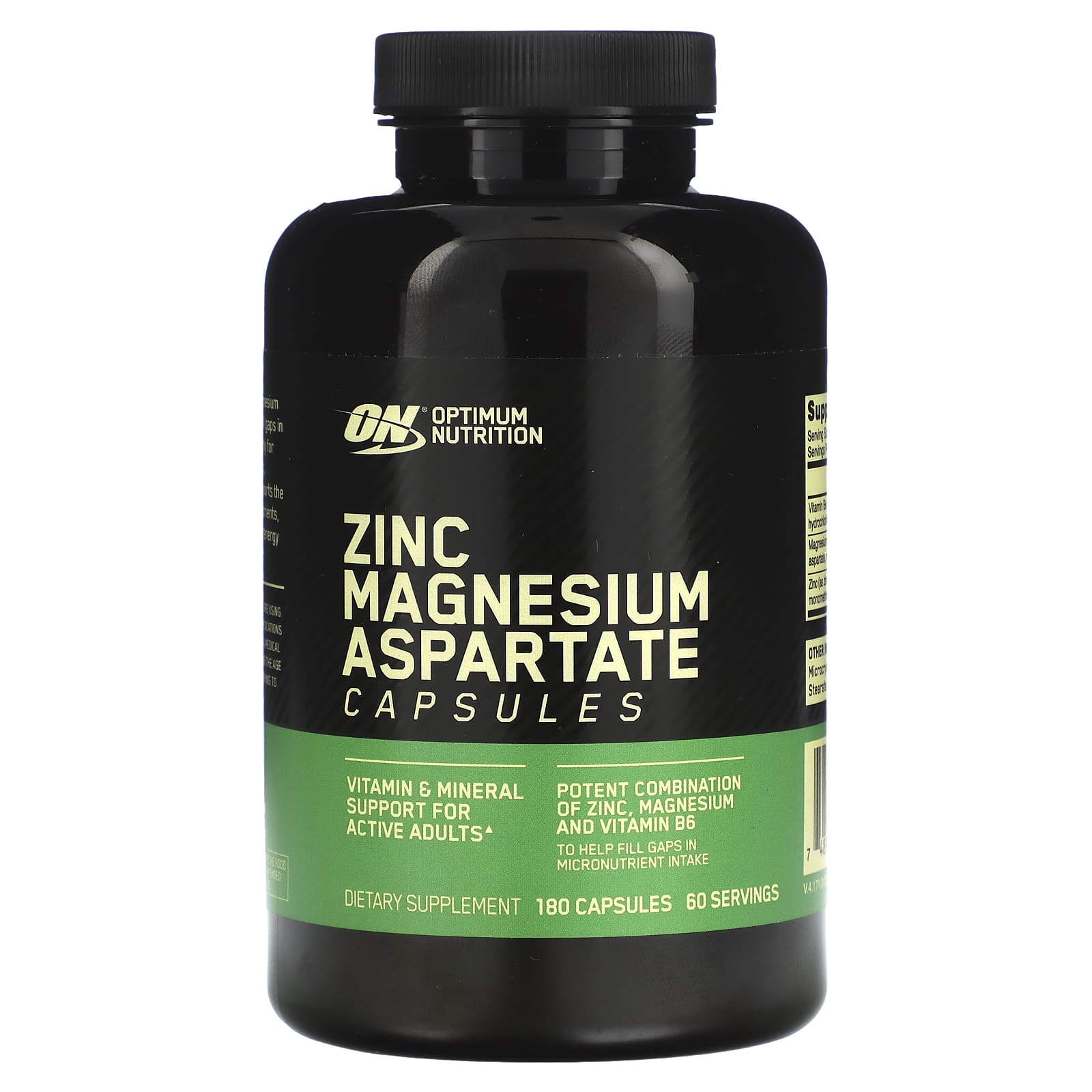 Optimum Nutrition-Zinc Magnesium Aspartate-180 Capsules