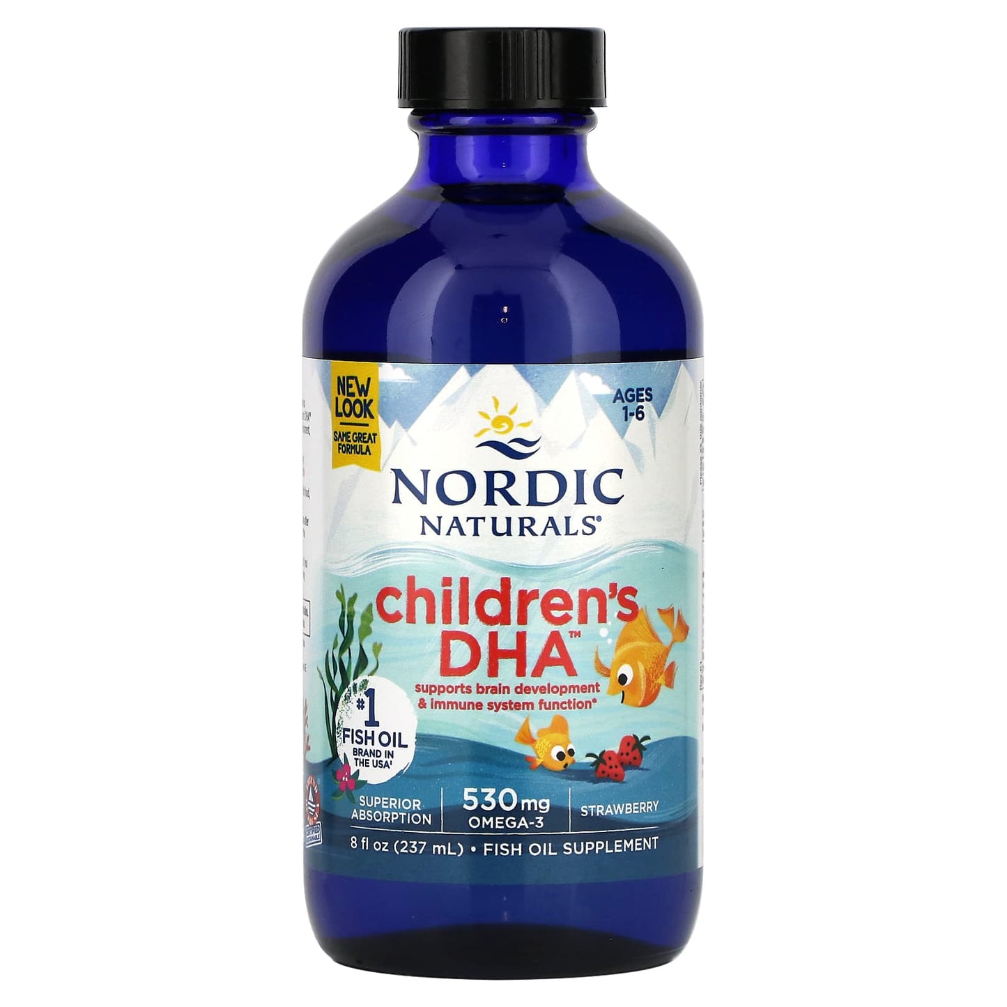 Nordic Naturals-Children's DHA-Ages 1-6-Strawberry-8 fl oz (237 ml)