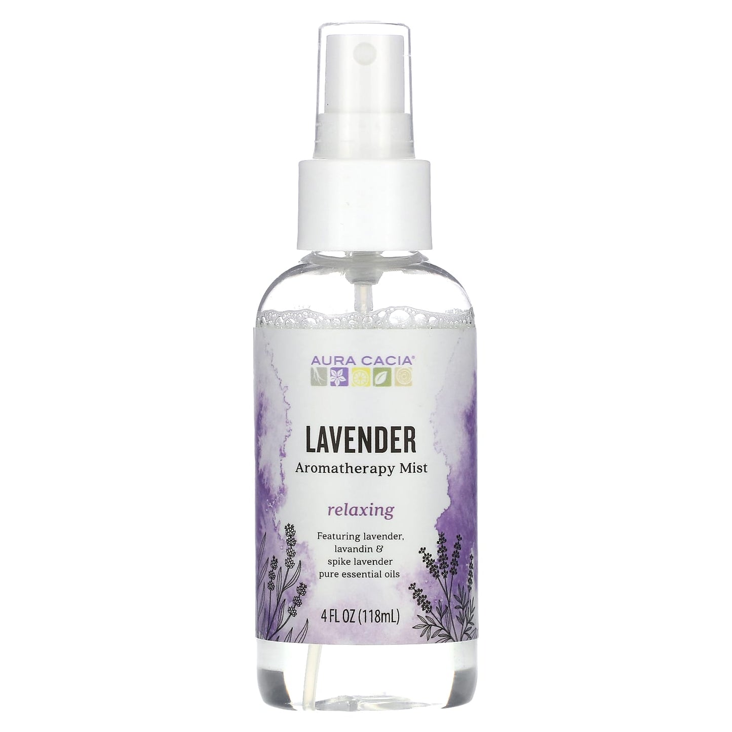 Aura Cacia, Aromatherapy Mist, Relaxing Lavender, 4 fl oz (118 ml)