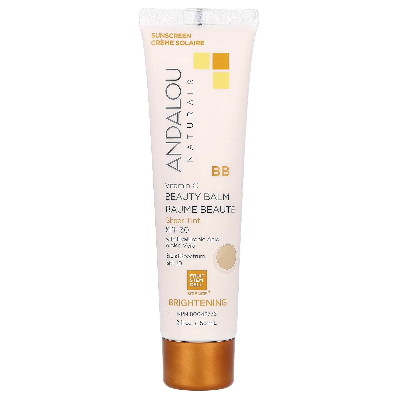 Andalou Naturals-Vitamin C BB Beauty Balm-SPF 30-Sheer Tint-2 fl oz (58 ml)