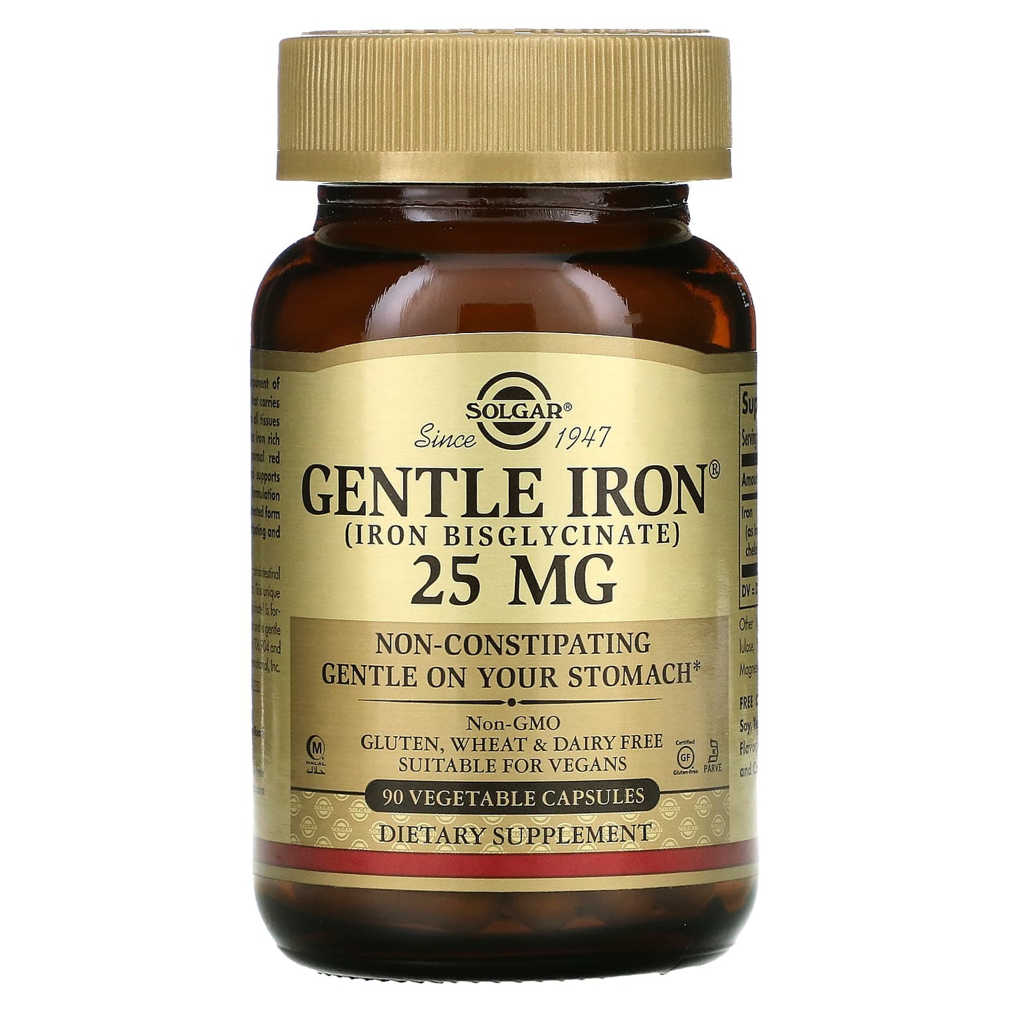 Solgar-Gentle Iron-25 mg-90 Vegetable Capsules