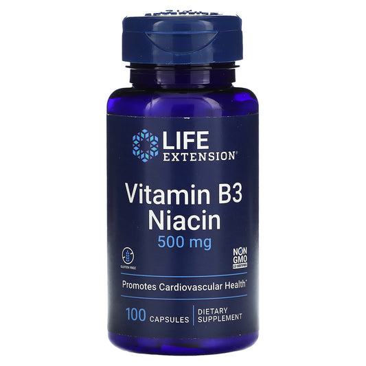 Life Extension-Vitamin B3 Niacin-500 mg-100 Capsules