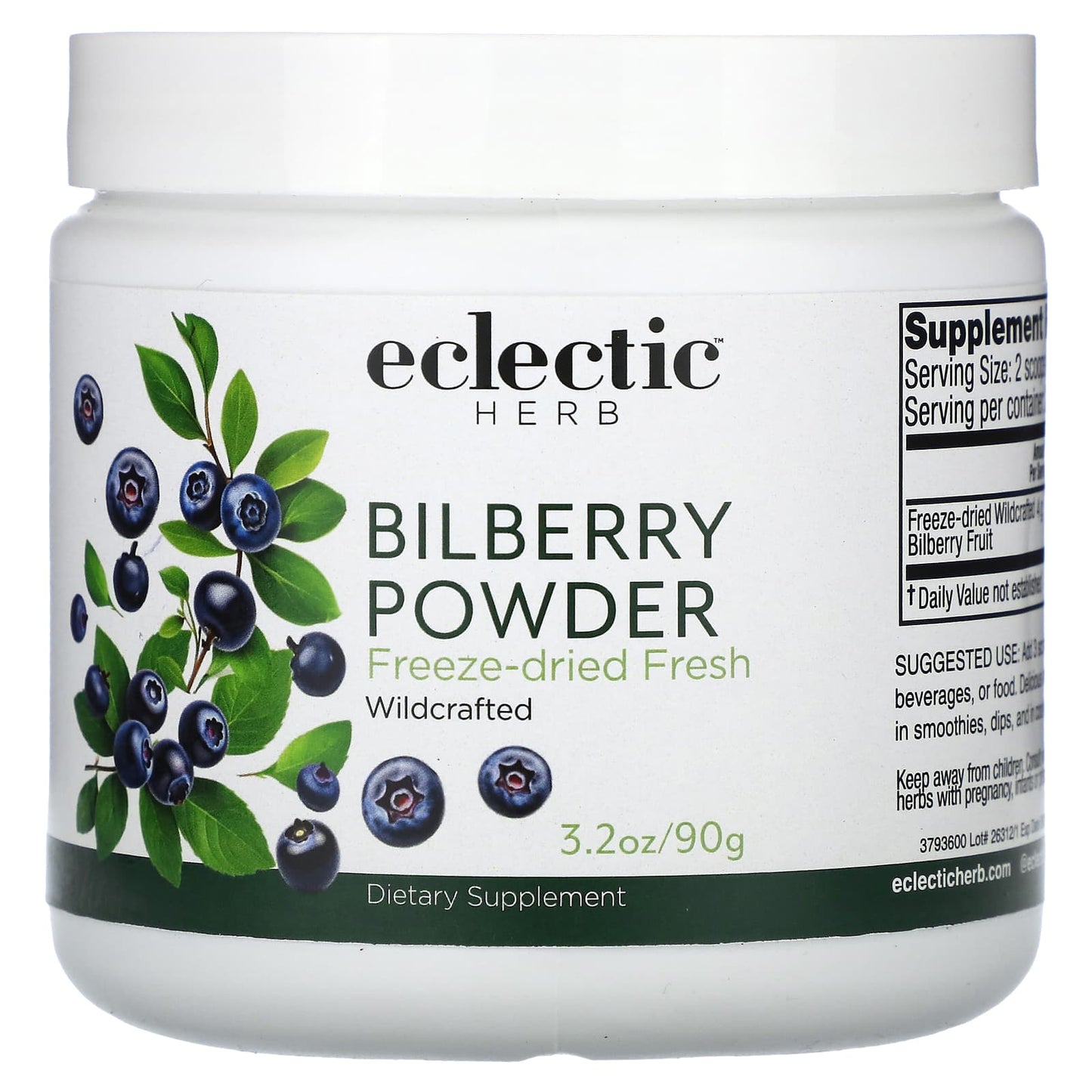 Eclectic Institute-Bilberry Powder-3.2 oz (90 g)