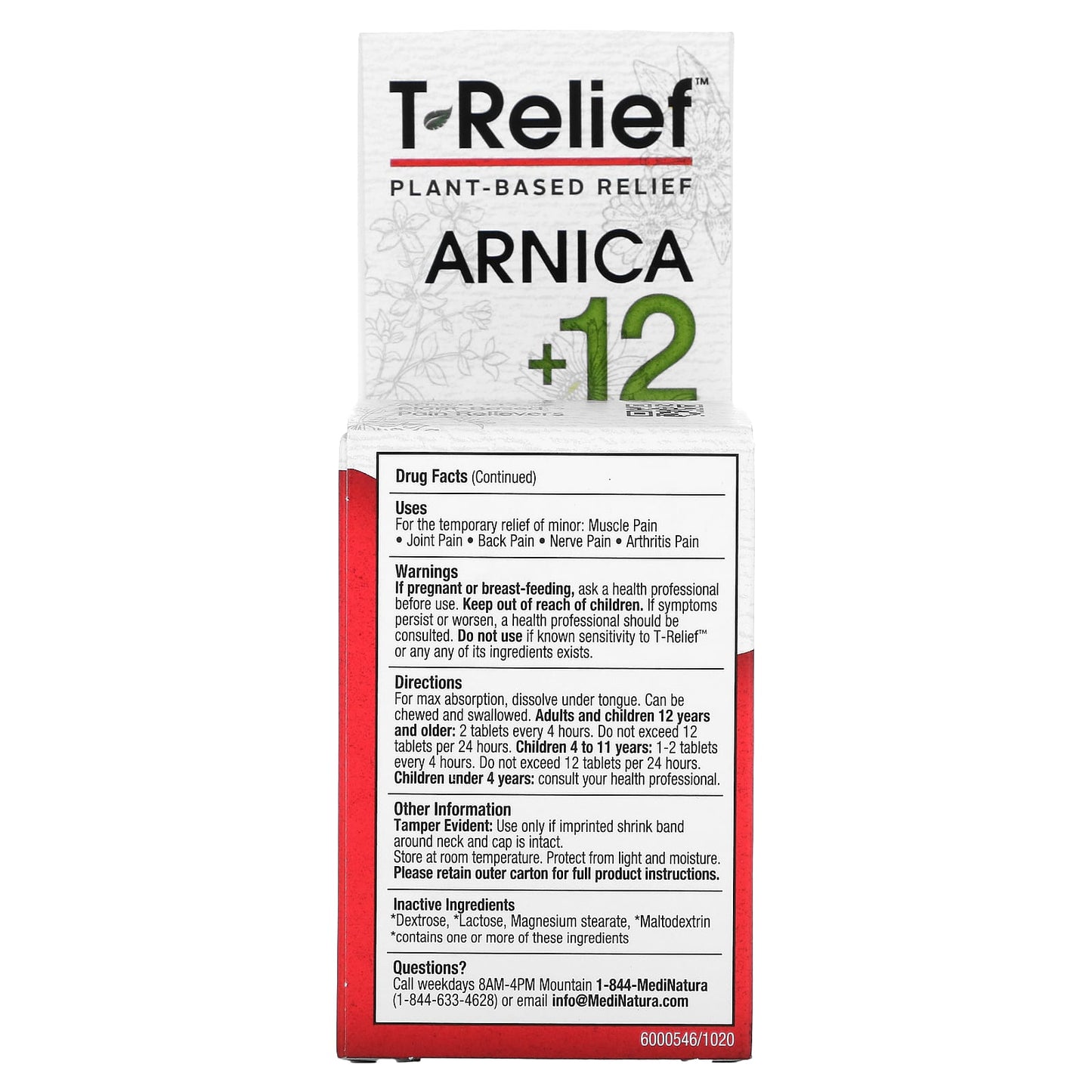 MediNatura, T-Relief, Arnica +12, 100 Tablets