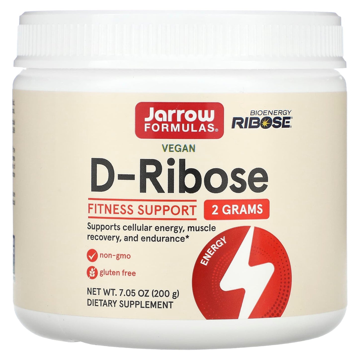 Jarrow Formulas-Vegan D-Ribose-2 g-7.05 oz (200 g)