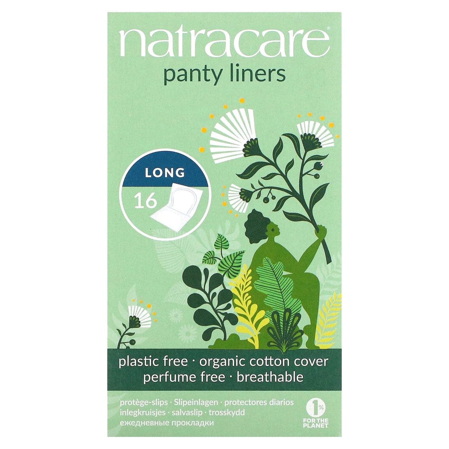 Natracare-Panty Liners-Organic Cotton Cover-Long-16 Liners