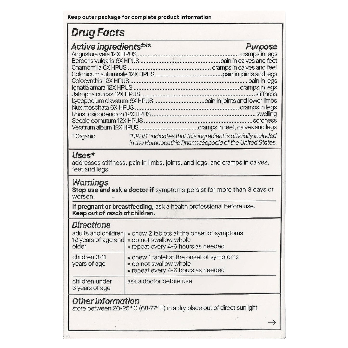 Genexa, Homeopathic Leg Cramps, Organic Leg Cramp & Pain Formula, Grape, 100 Chewable Tablets