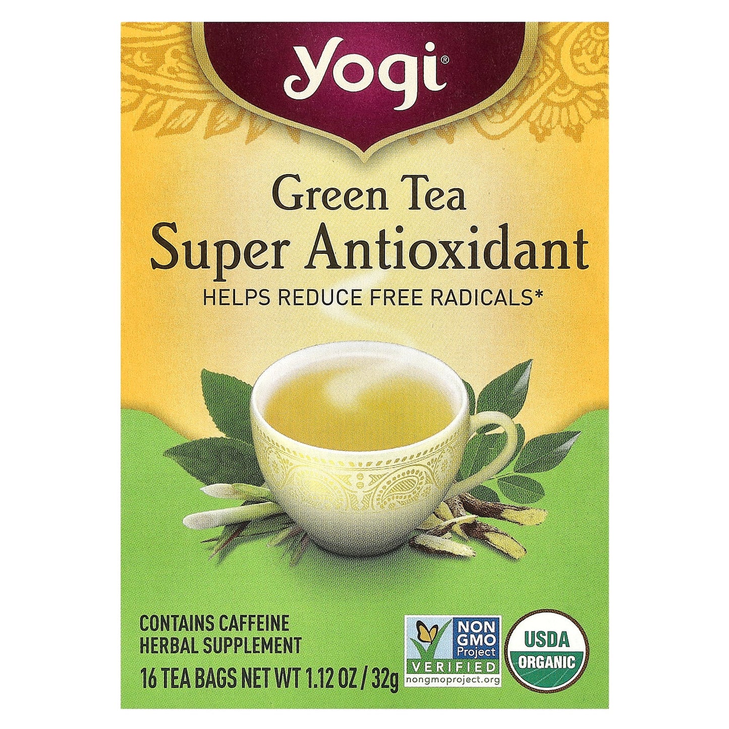 Yogi Tea-Green Tea Super Antioxidant-16 Tea Bags-1.12 oz (32 g)