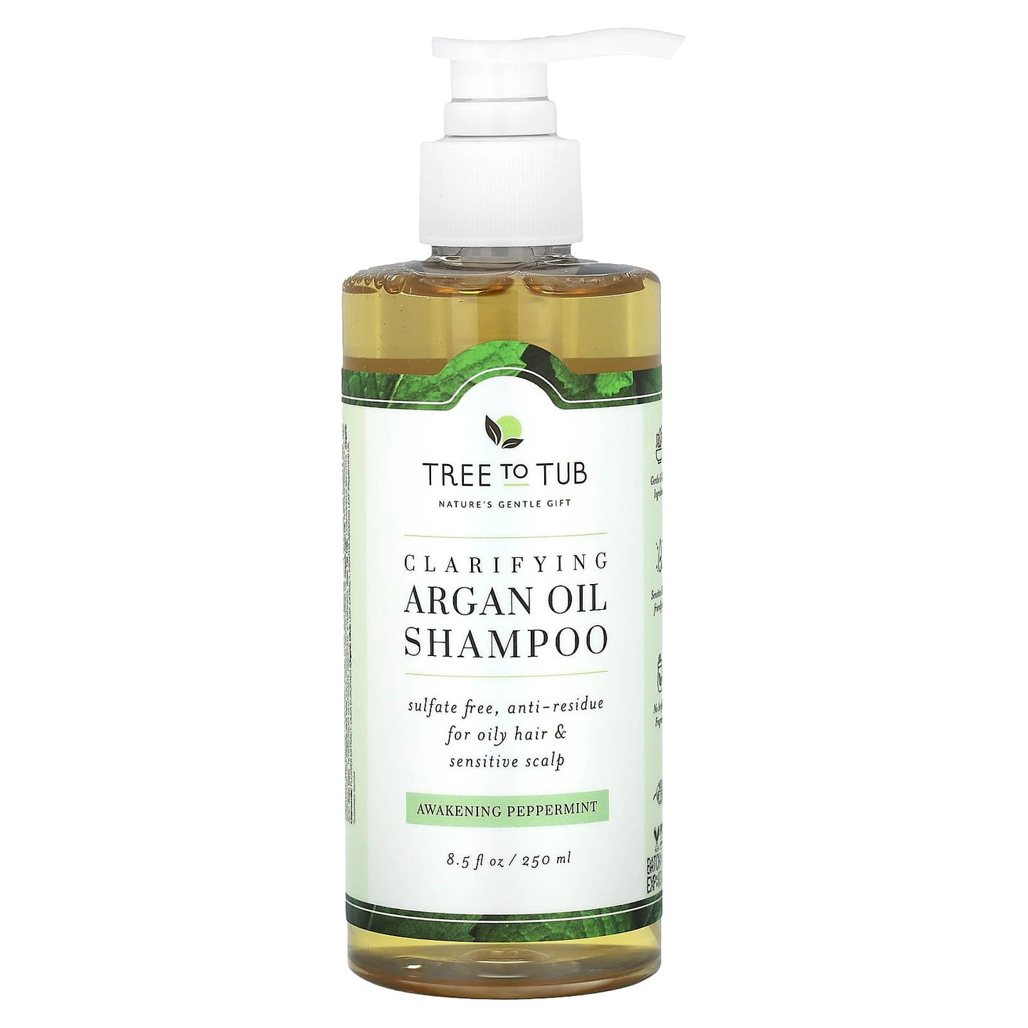 Tree To Tub-Clarifying Argan Oil Shampoo-Awakening Peppermint -8.5 fl oz (250 ml)