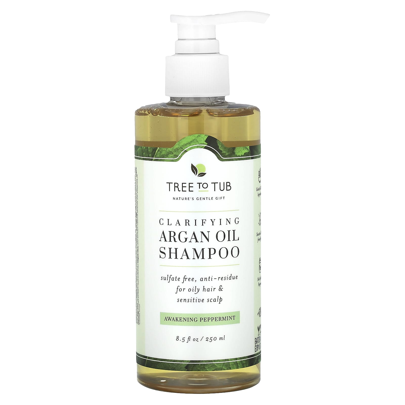 Tree To Tub-Clarifying Argan Oil Shampoo-Awakening Peppermint -8.5 fl oz (250 ml)