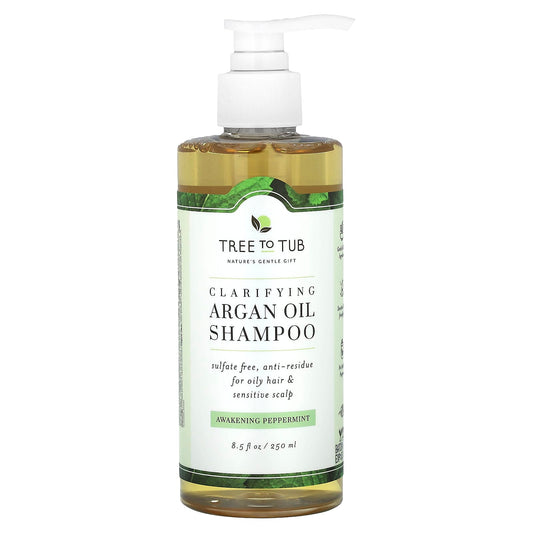 Tree To Tub-Clarifying Argan Oil Shampoo-Awakening Peppermint -8.5 fl oz (250 ml)