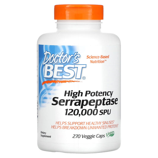 Doctor's Best-High Potency Serrapeptase-120,000 SPU-270 Veggie Caps