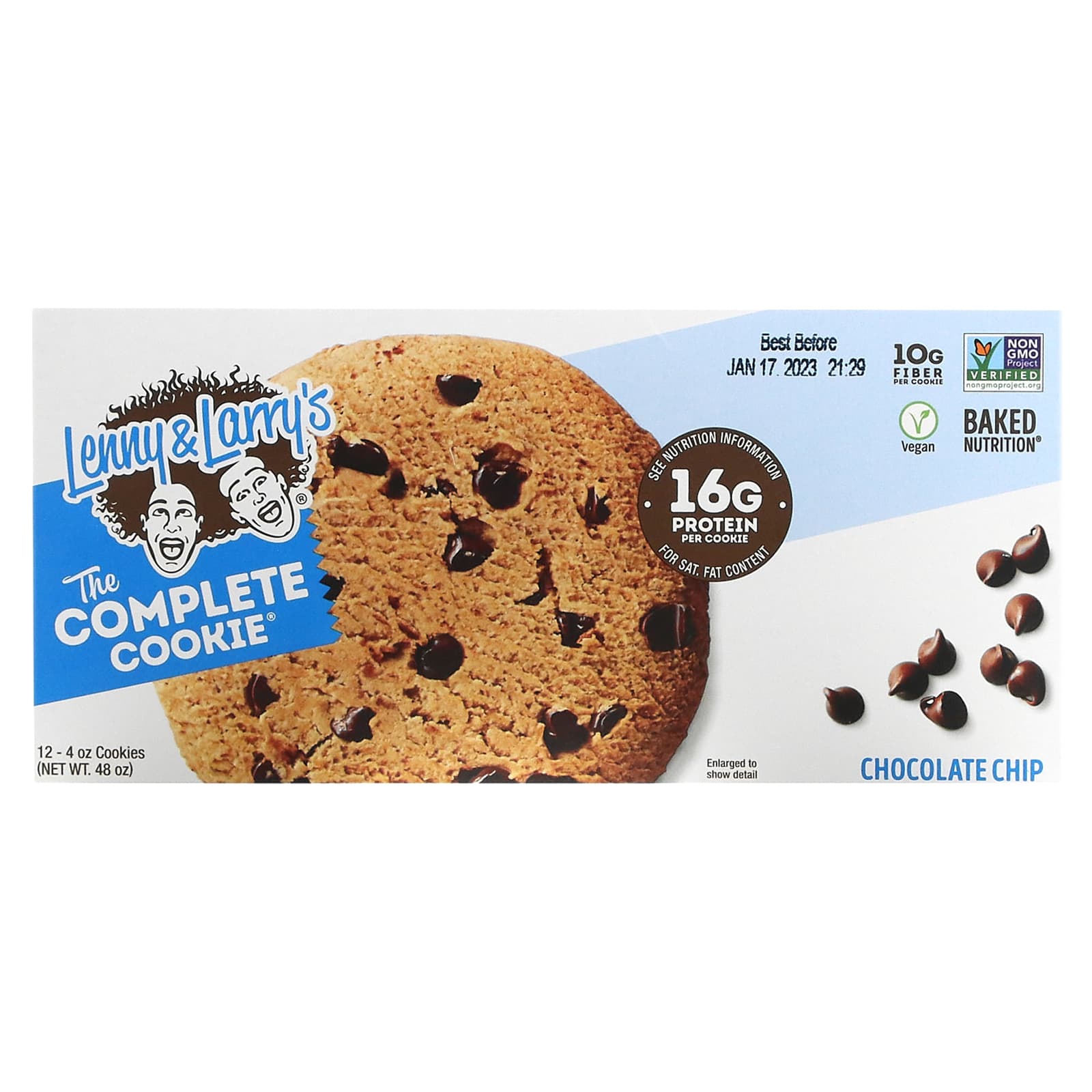 Lenny & Larry's-The COMPLETE Cookie-Chocolate Chip-12 Cookies-4 oz (113 g) Each