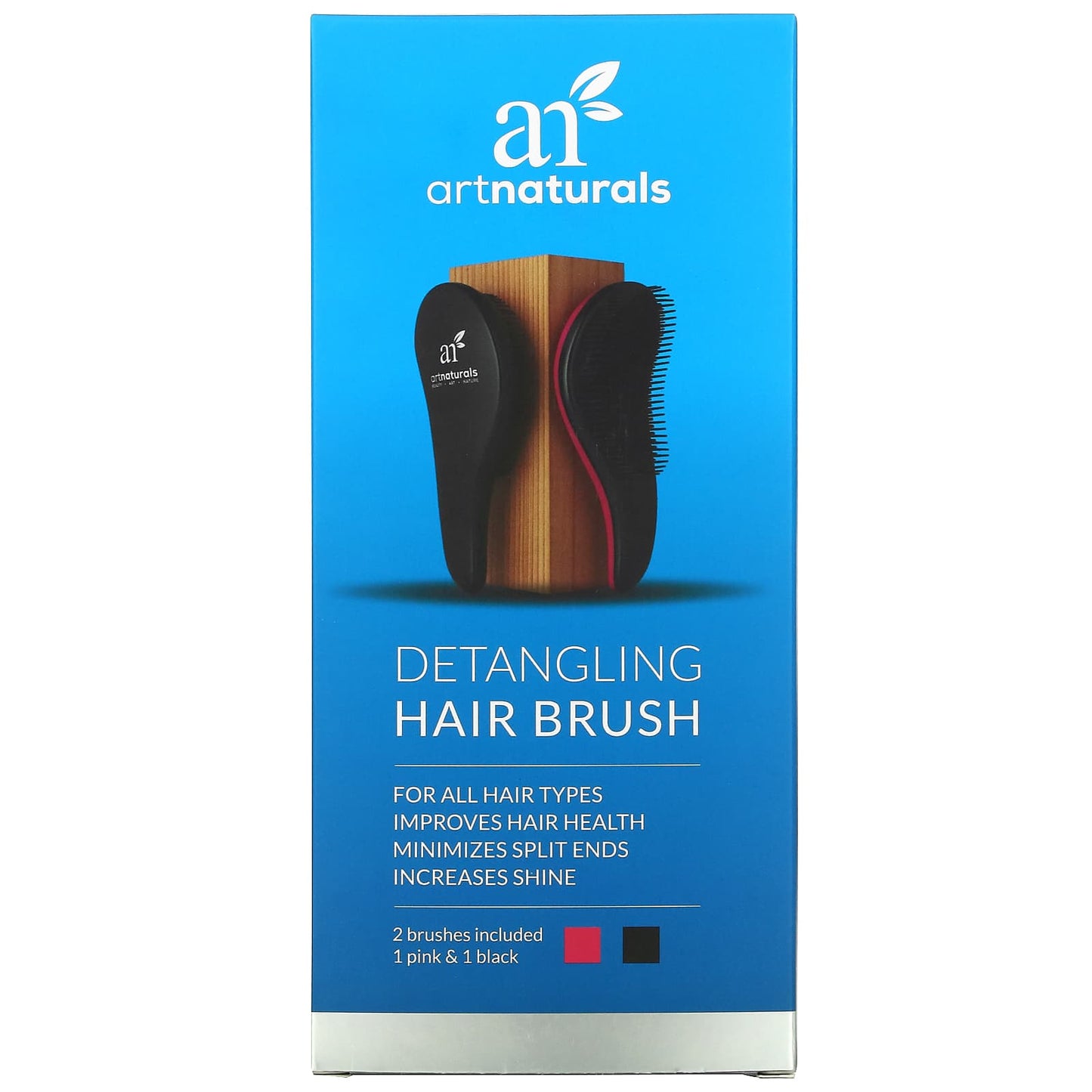 artnaturals, Detangling Hair Brush, 2 Piece Set