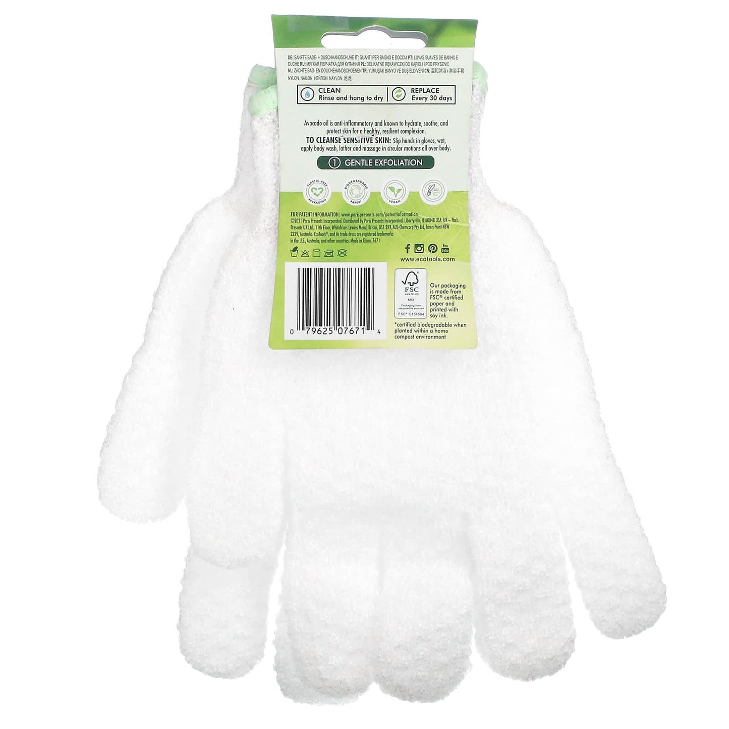 EcoTools, Gentle Bath + Shower Gloves, Avocado Oil Infused, 1 Pair