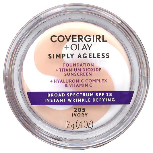 Covergirl-Olay Simply Ageless-Foundation-SPF 28-205 Ivory-0.4 oz (12 g)