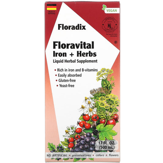 Gaia Herbs-Floradix-Floravital Iron + Herbs-17 fl oz (500 ml)