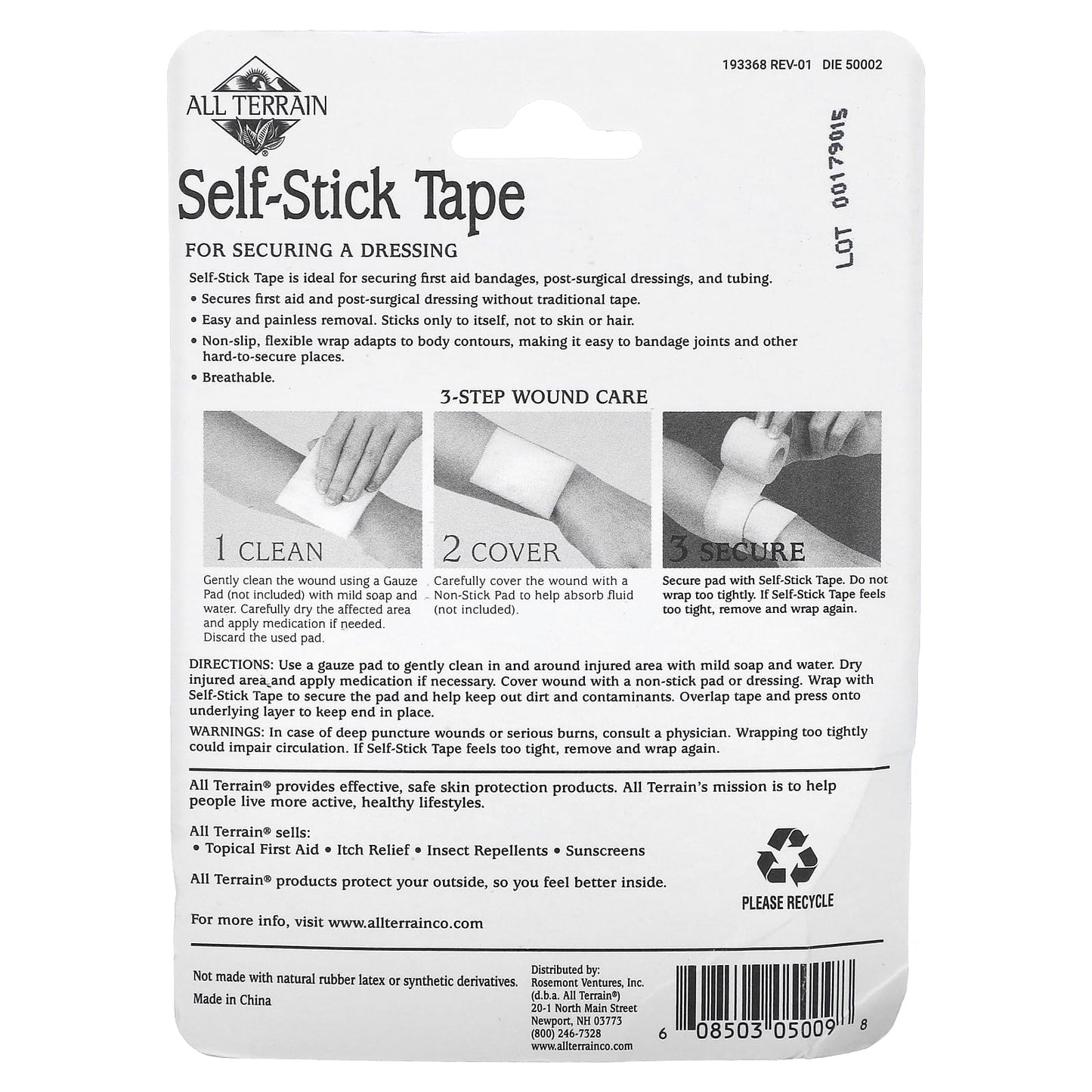 All Terrain, Self-Stick Tape, 1 Roll