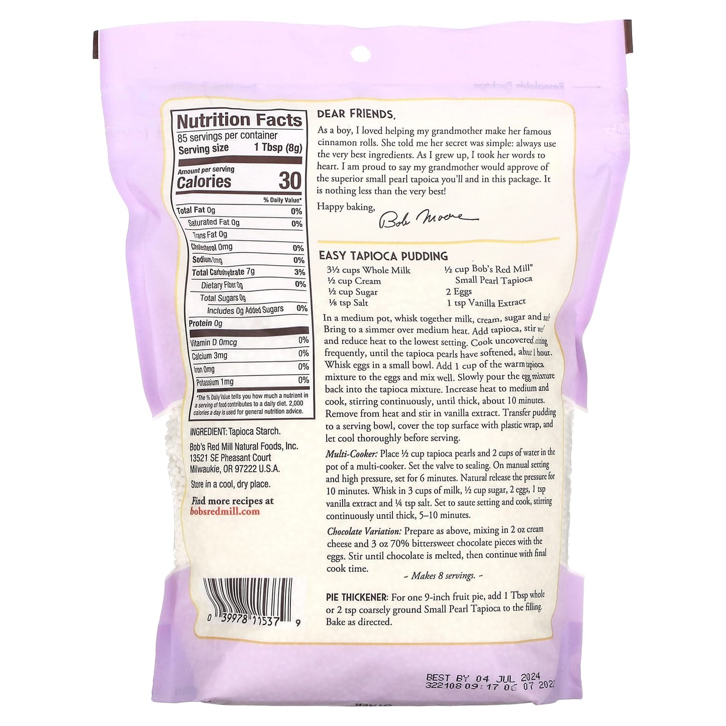 Bob's Red Mill, Small Pearl Tapioca, 24 oz (680 g)