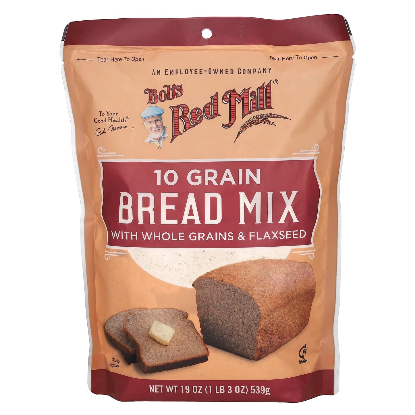 Bob's Red Mill-10 Grain Bread Mix with Whole Grains & Flaxseed-19 oz (539 g)