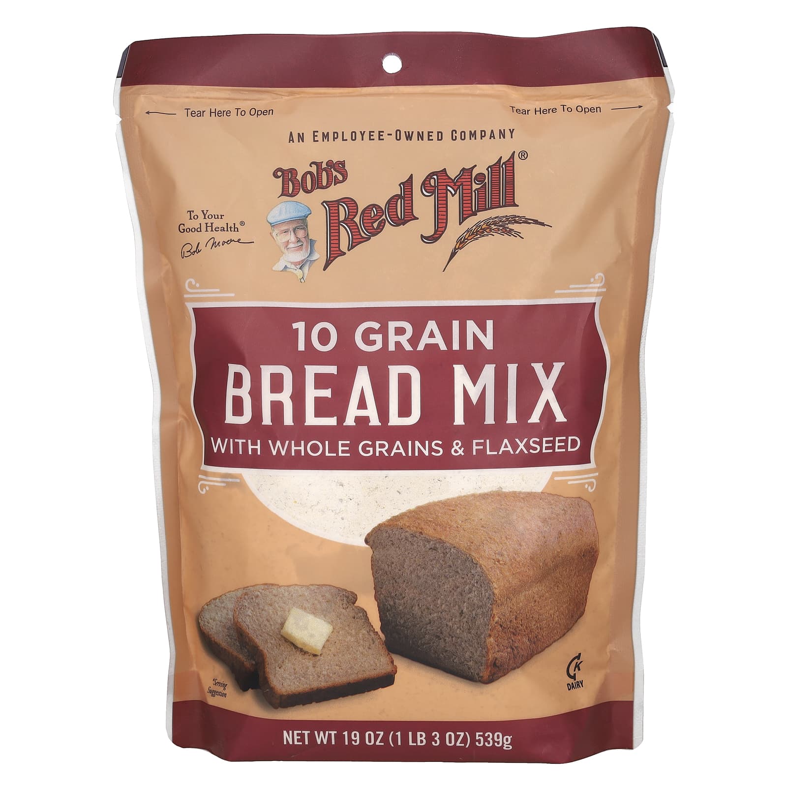 Bob's Red Mill-10 Grain Bread Mix with Whole Grains & Flaxseed-19 oz (539 g)