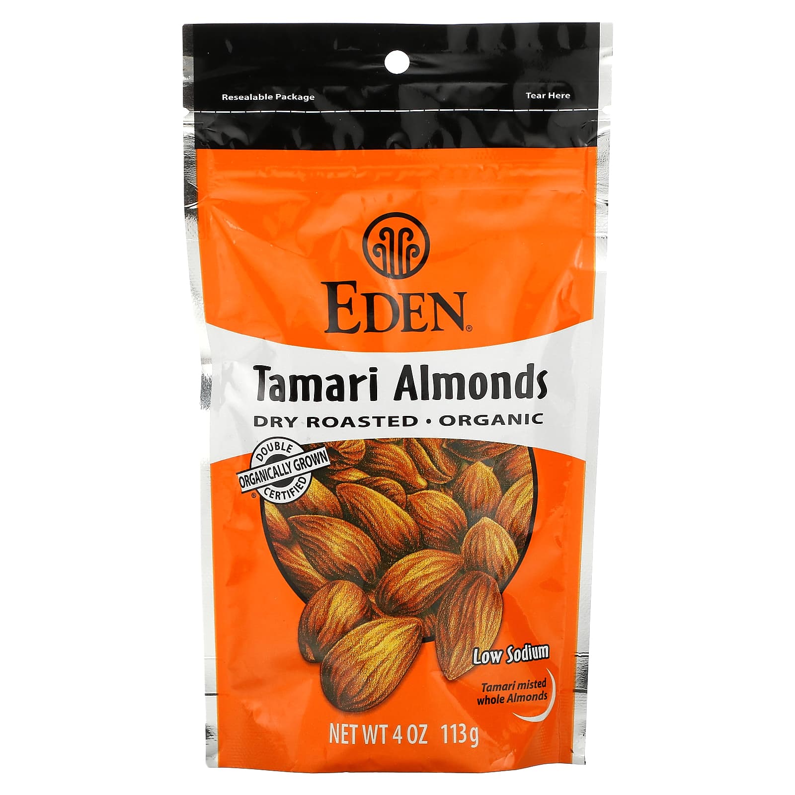 Eden Foods-Organic Tamari Almonds-Dry Roasted-4 oz (113 g)