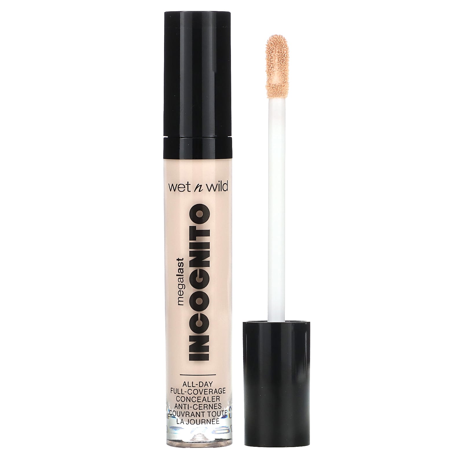 wet n wild-MegaLast-Incognito-All-Day Full-Coverage Concealer-1111894 Fair Beige-0.18 fl oz (5.5 ml)