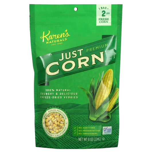 Karen's Naturals-Premium Freeze-Dried Veggies-Just Corn-8 oz (224 g)