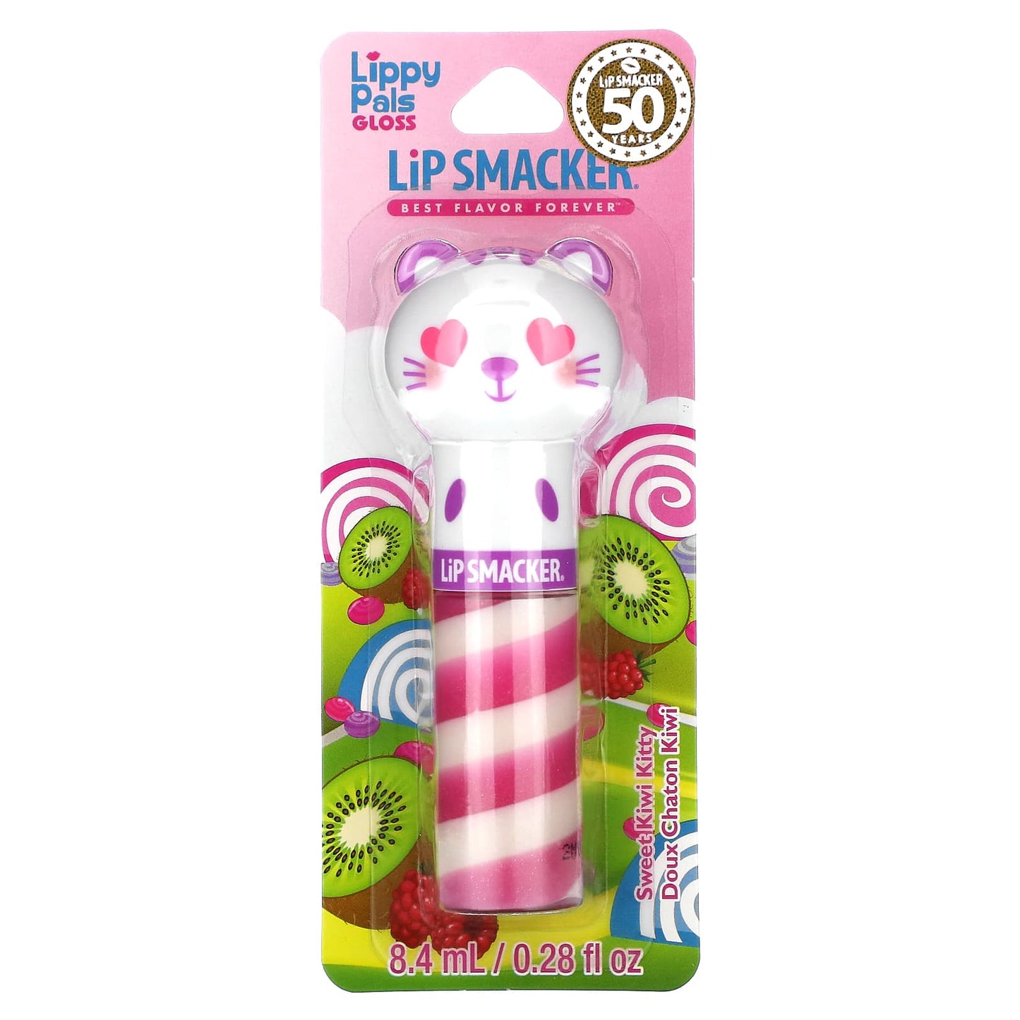 Lip Smacker, Lippy Pals Gloss, Kitty, Sweet Kiwi Kitty, 0.28 fl oz (8.4 ml)