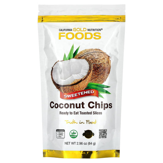 California Gold Nutrition-FOODS - Toasted Coconut Chips-Refined Sugar- 2.96 oz (84 g)