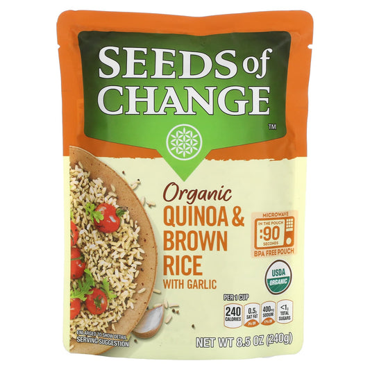 Seeds of Change-Organic-Quinoa & Brown Rice-With Garlic-8.5 oz (240 g)