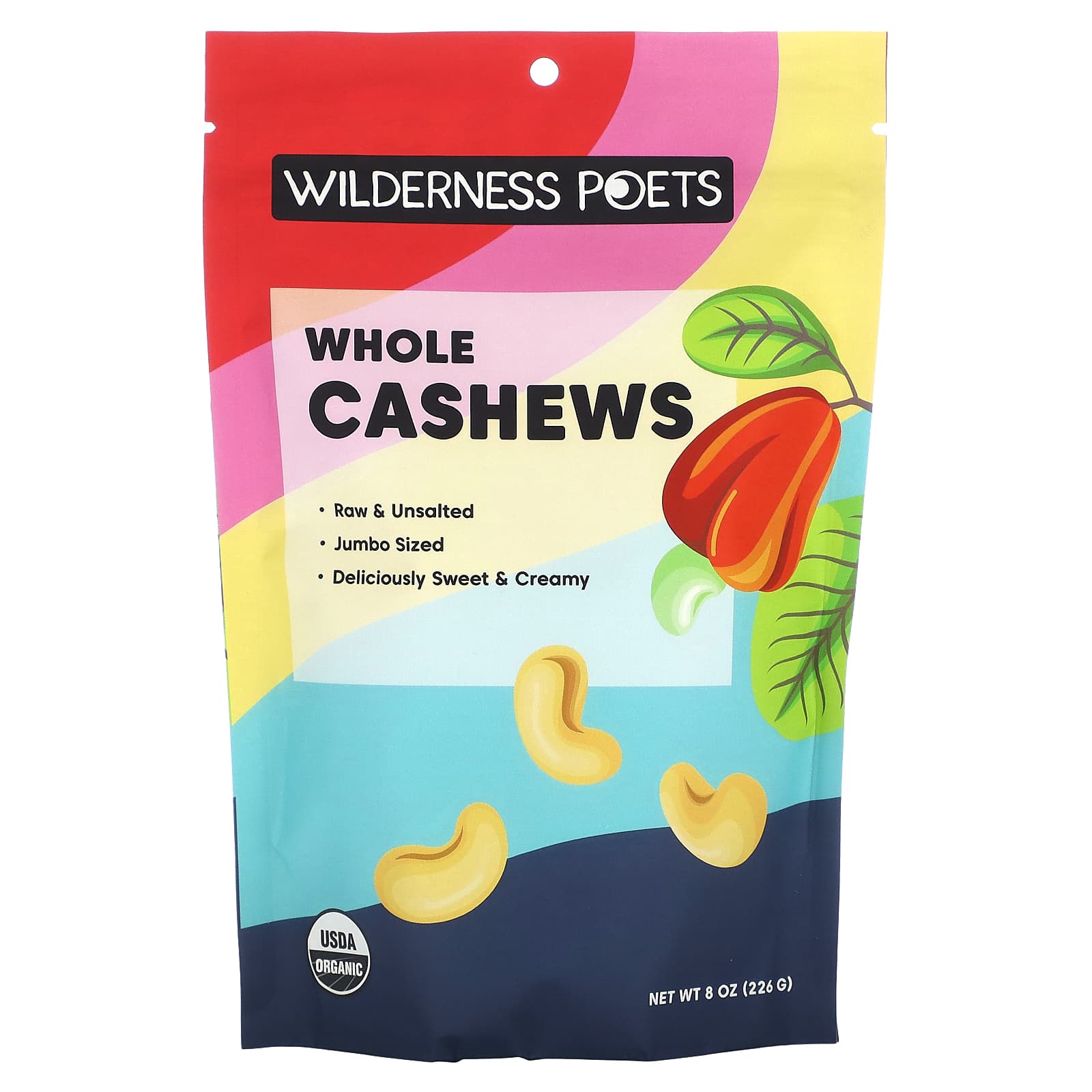 Wilderness Poets-Organic Whole Cashews-8 oz (226 g)