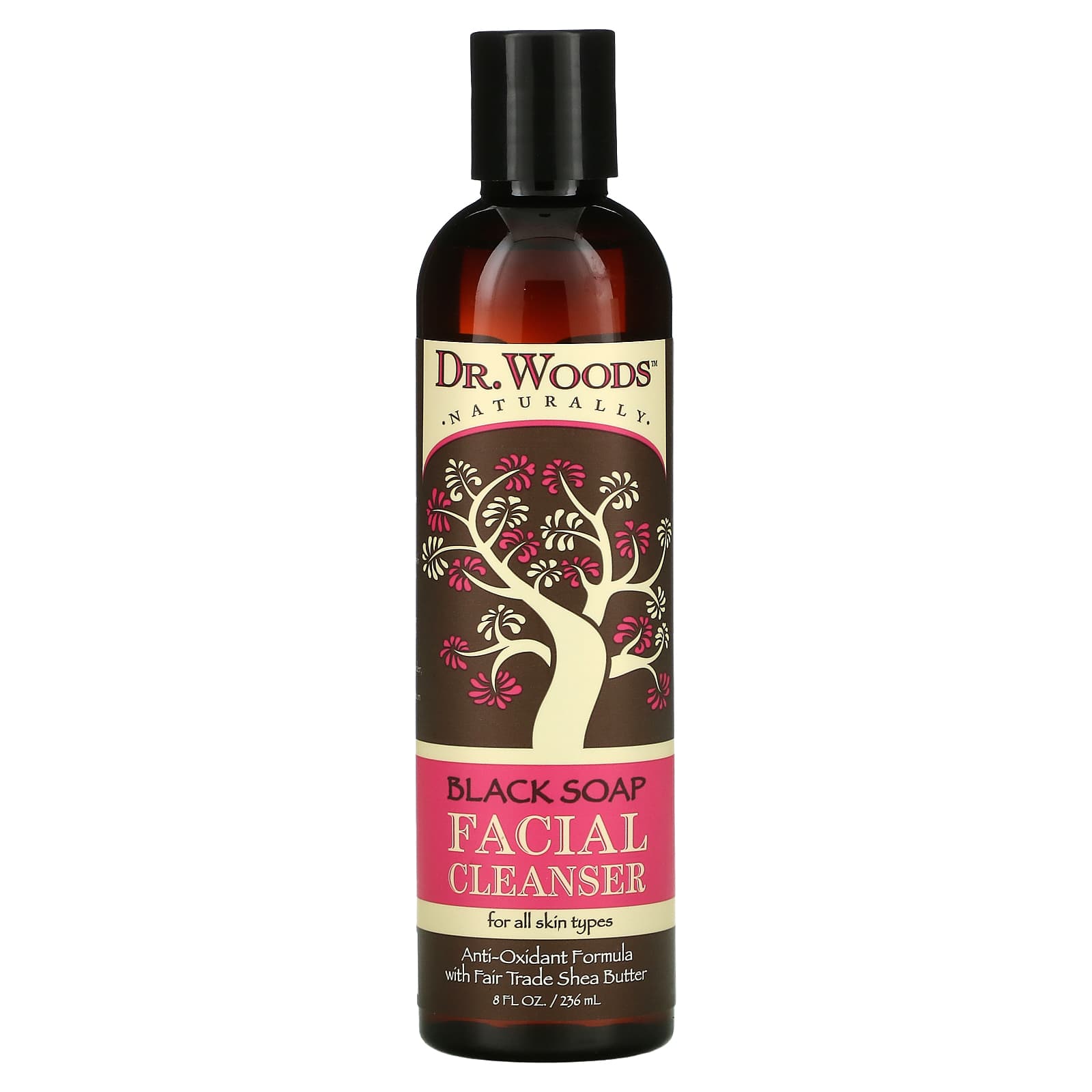 Dr. Woods-Facial Cleanser-Black Soap-8 fl oz (236 ml)