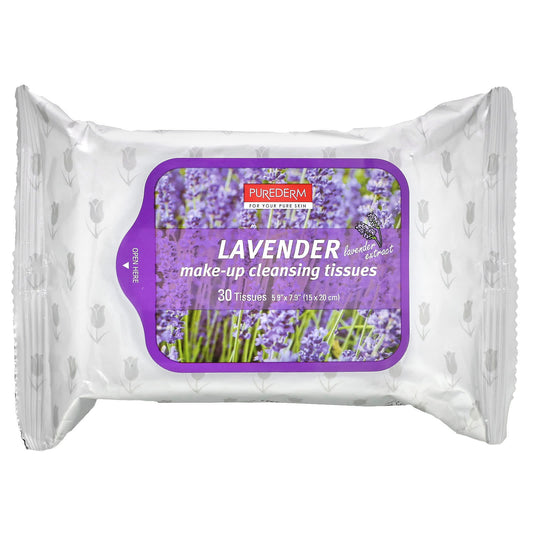 Purederm-Make-Up Cleansing Tissues-Lavender-30 Tissues