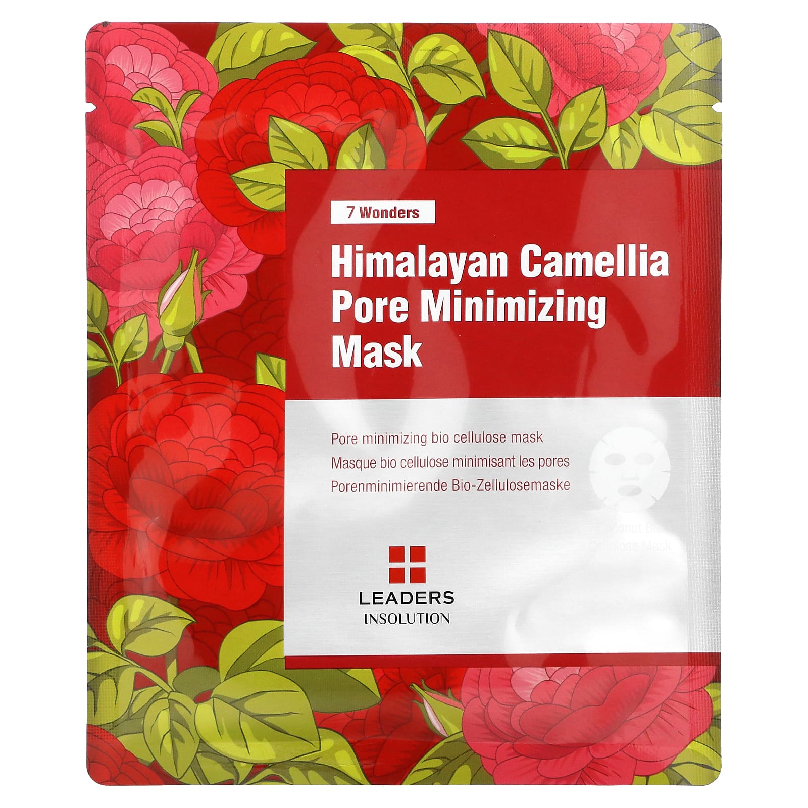 Leaders-7 Wonders-Himalayan Camellia Pore Minimizing Beauty Mask-1 Sheet-1.01 fl oz (30 ml)