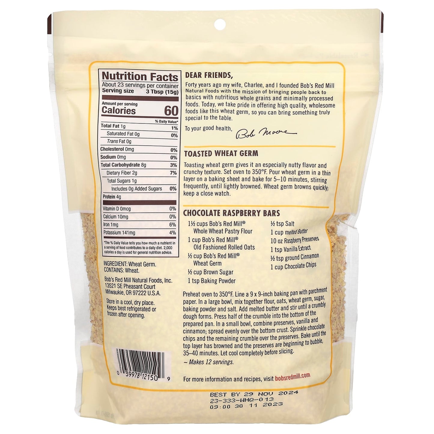 Bob's Red Mill, Wheat Germ,  12 oz (340 g)