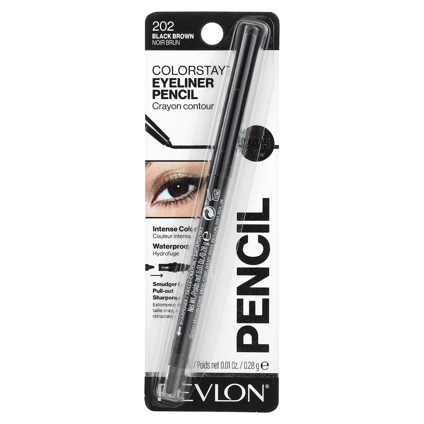 Revlon, Colorstay, Eyeliner Pencil, 202 Black Brown, 0.01 oz (0.28 g)